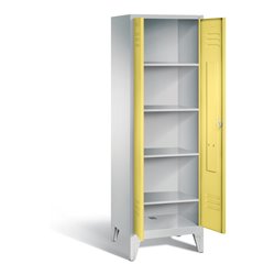 C+P Wäsche-Spind Classic, H1850xB610xT500mm, Front Schwefelgelb, Korpus Lichtgrau (8212-20B)