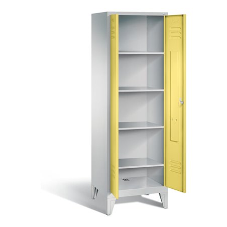 C+P Wäsche-Spind Classic, H1850xB610xT500mm, Front Schwefelgelb, Korpus Lichtgrau (8212-20B)
