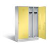 C+P Schwarz-Weiss-Spind Classic, H1800xB1190xT500mm, Front Schwefelgelb, Korpus Lichtgrau (8220-40)