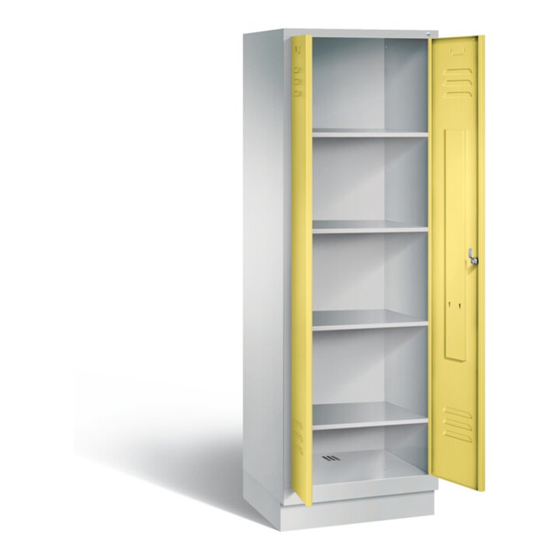 C+P Wäsche-Spind Classic, H1800xB610xT500mm, Front Schwefelgelb, Korpus Lichtgrau (8222-20B)