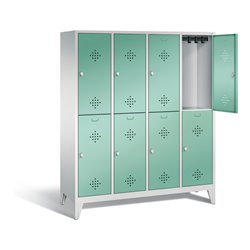 C+P Spind doppelstöckig Classic, H1850xB1590xT500mm, Front Lichtgrün, Korpus Lichtgrau (8310-42)