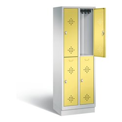 C+P Spind doppelstöckig Classic, H1800xB610xT500mm, Front Schwefelgelb, Korpus Lichtgrau (8320-20)