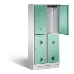 C+P Spind doppelstöckig Classic, H1800xB810xT500mm, Front Lichtgrün, Korpus Lichtgrau (8320-22)