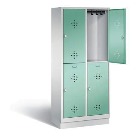 C+P Spind doppelstöckig Classic, H1800xB810xT500mm, Front Lichtgrün, Korpus Lichtgrau (8320-22)