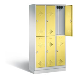 C+P Spind doppelstöckig Classic, H1800xB900xT500mm, Front Schwefelgelb, Korpus Lichtgrau (8320-30)