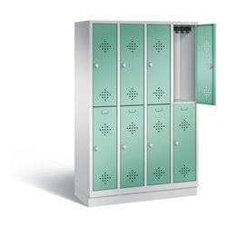 C+P Spind doppelstöckig Classic, H1800xB1190xT500mm, Front Lichtgrün, Korpus Lichtgrau (8320-40)