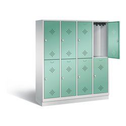 C+P Spind doppelstöckig Classic, H1800xB1590xT500mm, Front Lichtgrün, Korpus Lichtgrau (8320-42)