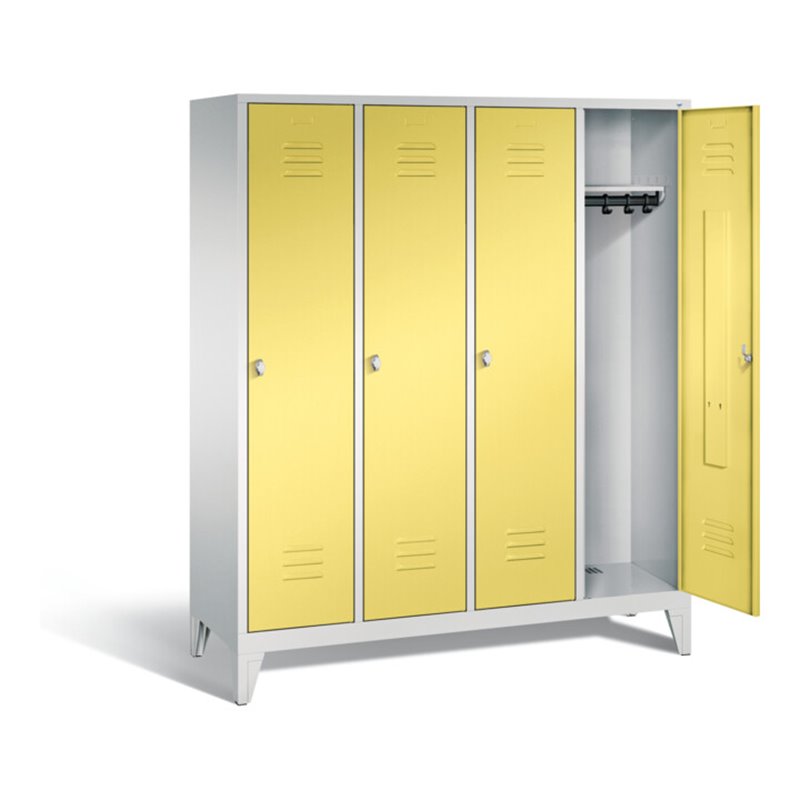 C+P Garderobenschrank Classic, H1850xB1590xT500mm, Front Schwefelgelb, Korpus Lichtgrau (8010-42)