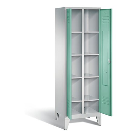 C+P Wäsche-Spind Classic, H1850xB610xT500mm, Front Lichtgrün, Korpus Lichtgrau (8012-20B)