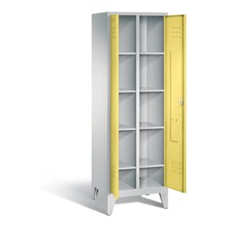 C+P Wäsche-Spind Classic, H1850xB610xT500mm, Front Schwefelgelb, Korpus Lichtgrau (8012-20B)