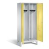 C+P Schwarz-Weiss-Spind Classic, H1850xB810xT500mm, Front Schwefelgelb, Korpus Lichtgrau (8012-22)