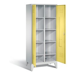 C+P Wäsche-Spind Classic, H1850xB810xT500mm, Front Schwefelgelb, Korpus Lichtgrau (8012-22B)