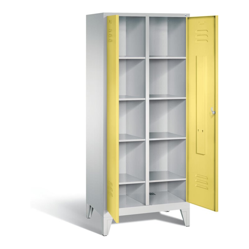 C+P Wäsche-Spind Classic, H1850xB810xT500mm, Front Schwefelgelb, Korpus Lichtgrau (8012-22B)
