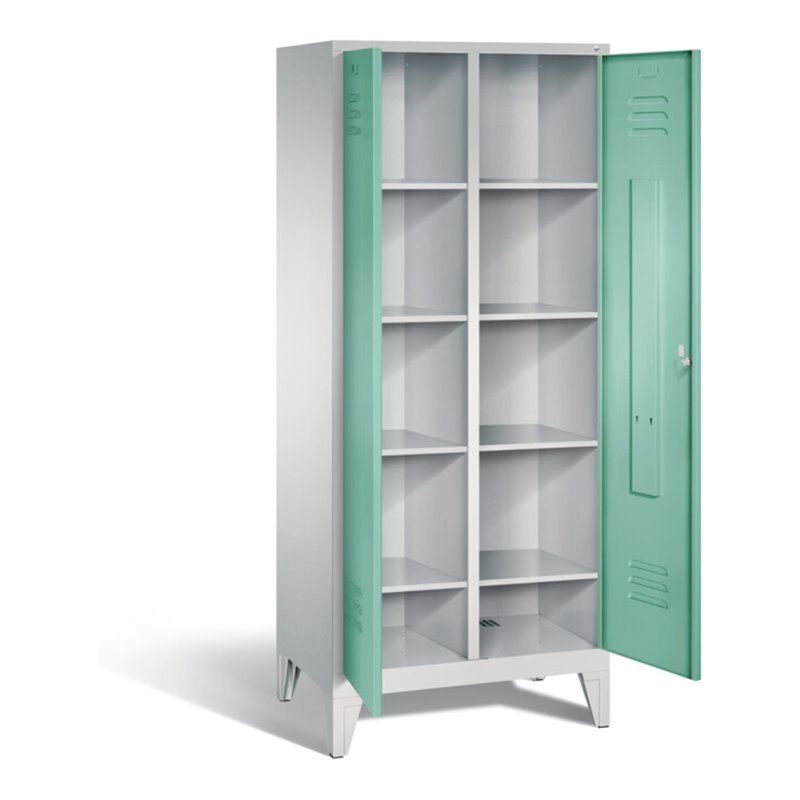 C+P Wäsche-Spind Classic, H1850xB810xT500mm, Front Lichtgrün, Korpus Lichtgrau (8012-22B)