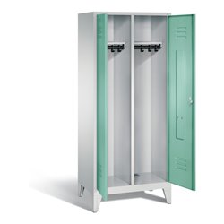 C+P Schwarz-Weiss-Spind Classic, H1850xB810xT500mm, Front Lichtgrün, Korpus Lichtgrau (8012-22)
