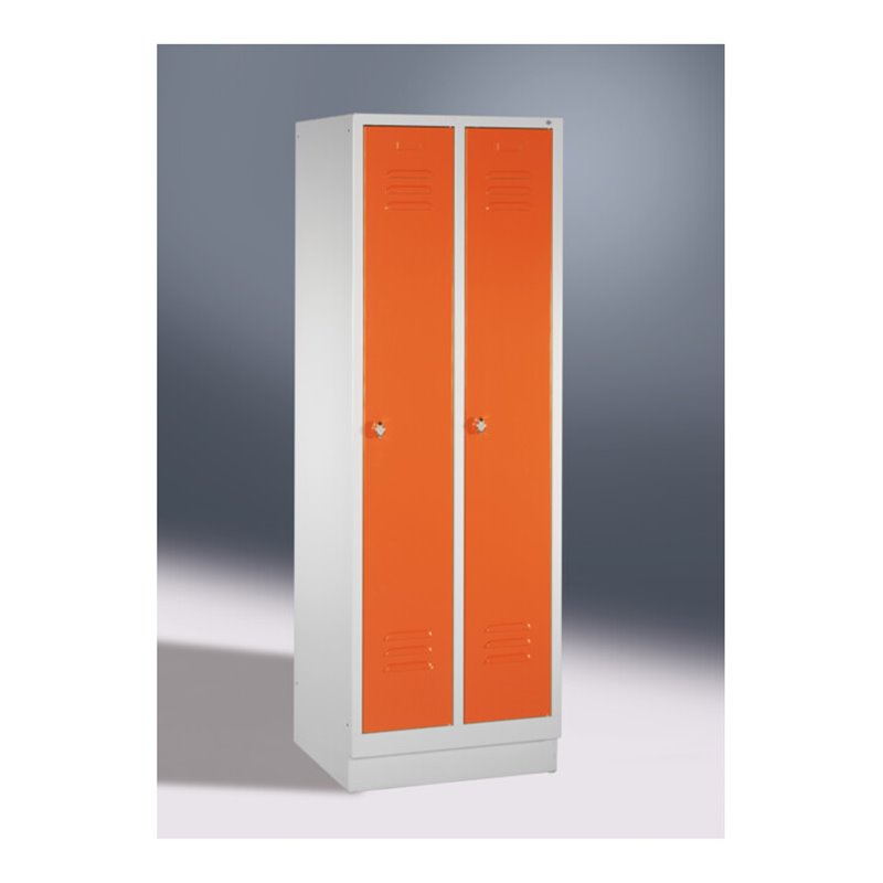 C+P Garderobenschrank Classic, H1800xB610xT500mm, Front Gelborange, Korpus Lichtgrau (8020-20)