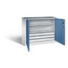 C+P Werkzeugschrank Acurado, H1000xB1200xT400mm, Front Fernblau, Korpus Lichtgrau (8830-5035)