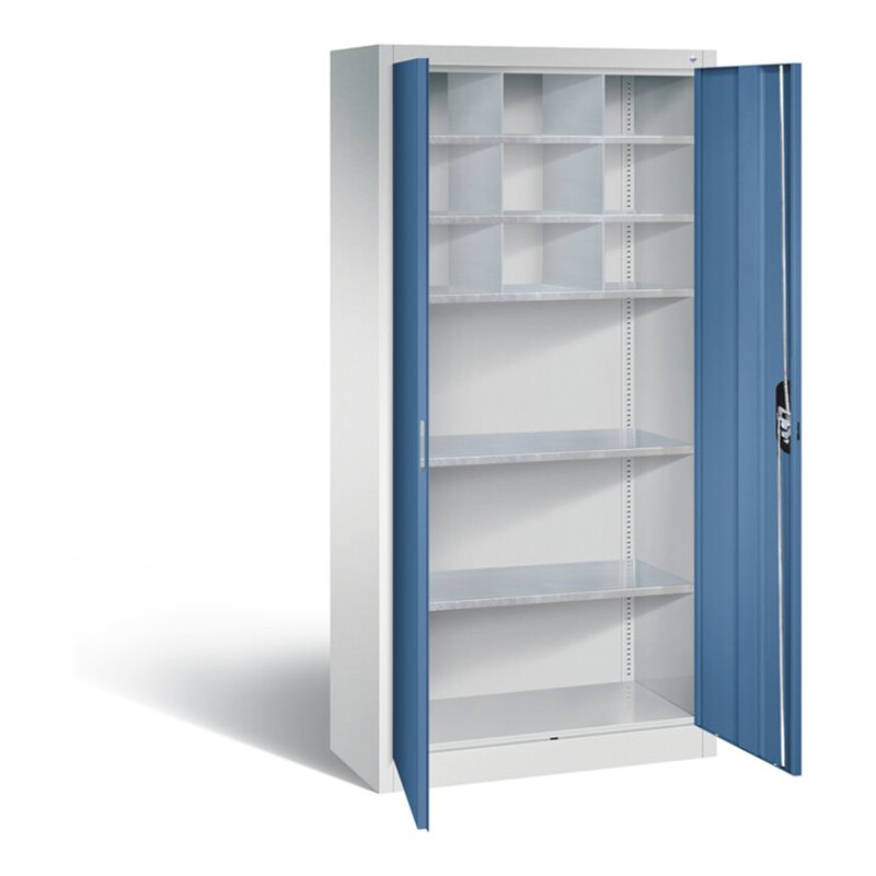 C+P Werkzeugschrank Acurado, H1950xB930xT400mm, Front Fernblau, Korpus Lichtgrau (8920-314)