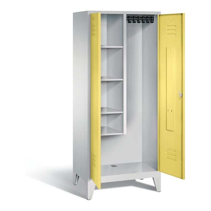 C+P Garderobenschrank Classic, H1850xB810xT500mm, Front Schwefelgelb, Korpus Lichtgrau (8110-02)