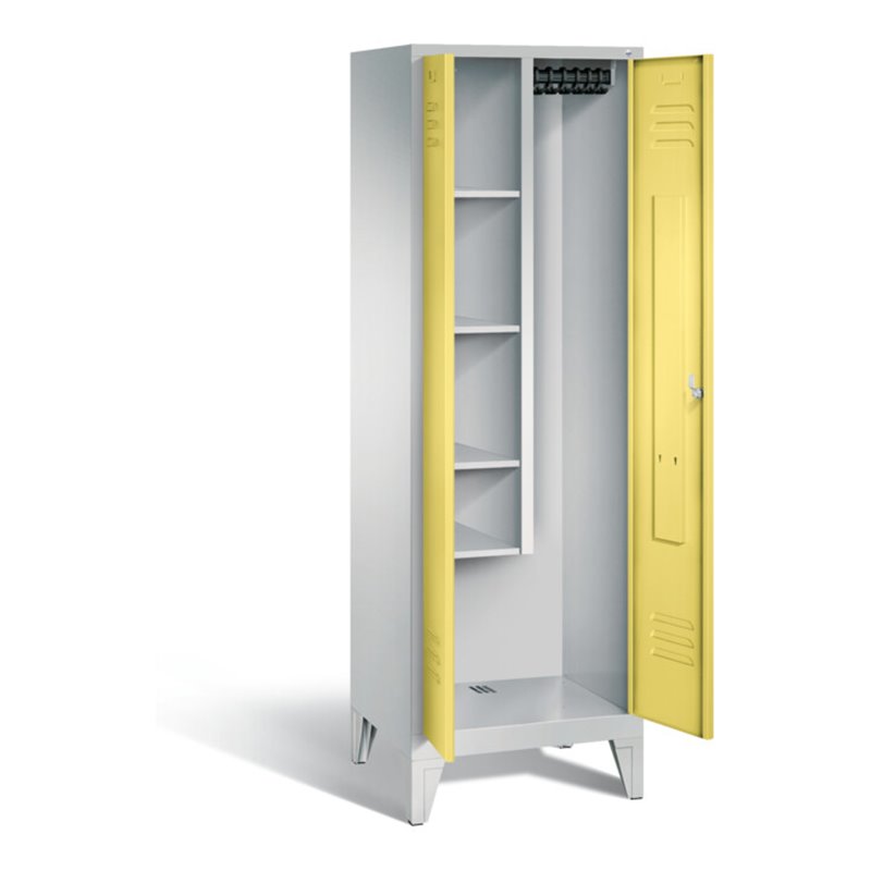 C+P Putzmittel-Spind Classic, H1850xB610xT500mm, Front Schwefelgelb, Korpus Lichtgrau (8110-00)
