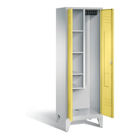 C+P Putzmittel-Spind Classic, H1850xB610xT500mm, Front Schwefelgelb, Korpus Lichtgrau (8110-00)