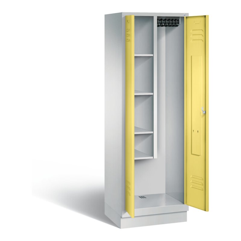 C+P Garderobenschrank Classic, H1800xB610xT500mm, Front Schwefelgelb, Korpus Lichtgrau (8120-00)