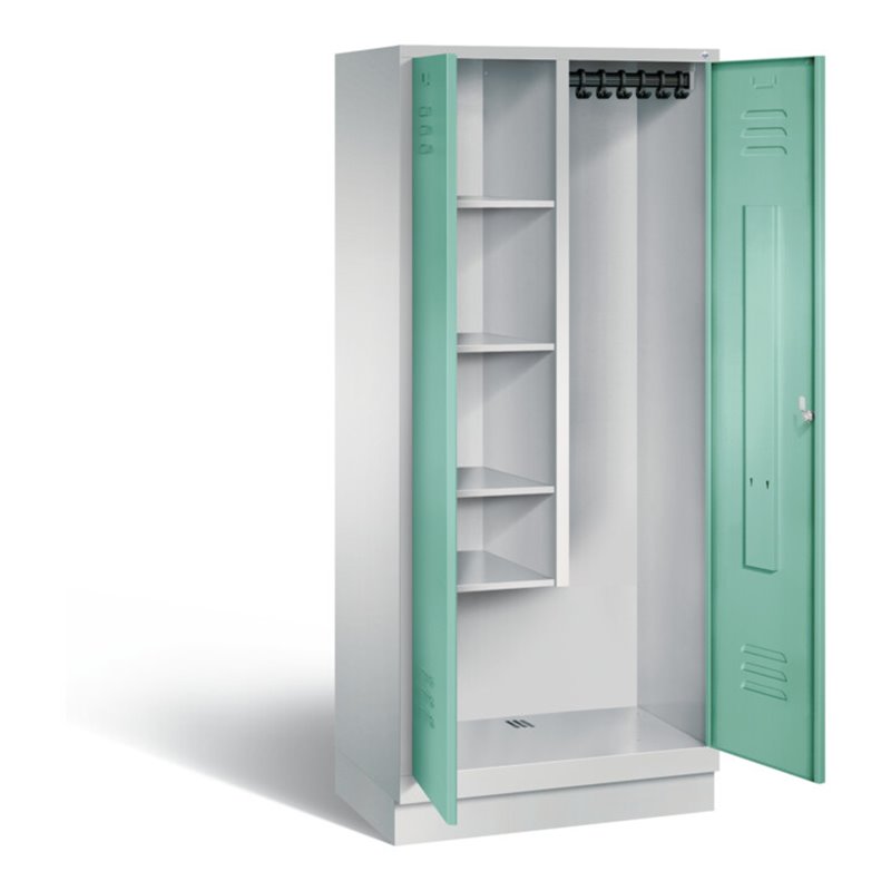 C+P Garderobenschrank Classic, H1800xB810xT500mm, Front Lichtgrün, Korpus Lichtgrau (8120-02)