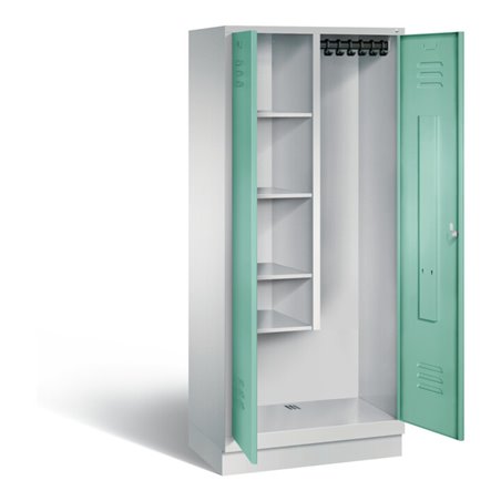 C+P Garderobenschrank Classic, H1800xB810xT500mm, Front Lichtgrün, Korpus Lichtgrau (8120-02)