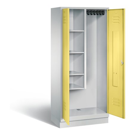 C+P Garderobenschrank Classic, H1800xB810xT500mm, Front Schwefelgelb, Korpus Lichtgrau (8120-02)