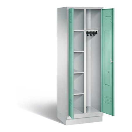 C+P Putzmittel-Spind Classic, H1800xB610xT500mm, Front Lichtgrün, Korpus Lichtgrau (8160-20)