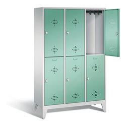 C+P Spind doppelstöckig Classic, H1850xB1200xT500mm, Front Lichtgrün, Korpus Lichtgrau (8310-32)