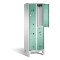 C+P Spind doppelstöckig Classic, H1850xB610xT500mm, Front Lichtgrün, Korpus Lichtgrau (8310-20)