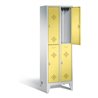 C+P Spind doppelstöckig Classic, H1850xB610xT500mm, Front Schwefelgelb, Korpus Lichtgrau (8310-20)