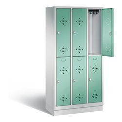 C+P Spind doppelstöckig Classic, H1800xB900xT500mm, Front Lichtgrün, Korpus Lichtgrau (8320-30)