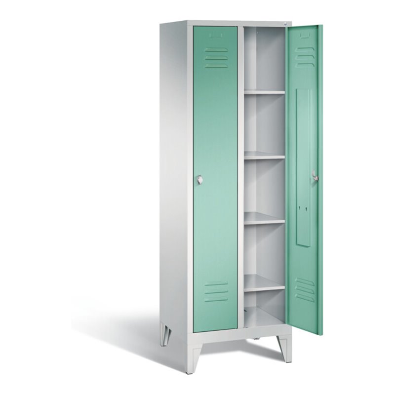 C+P Wäsche-Spind Classic, H1850xB610xT500mm, Front Lichtgrün, Korpus Lichtgrau (8010-20B)