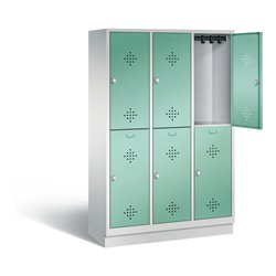 C+P Spind doppelstöckig Classic, H1800xB1200xT500mm, Front Lichtgrün, Korpus Lichtgrau (8320-32)