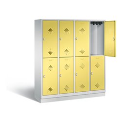 C+P Spind doppelstöckig Classic, H1800xB1590xT500mm, Front Schwefelgelb, Korpus Lichtgrau (8320-42)