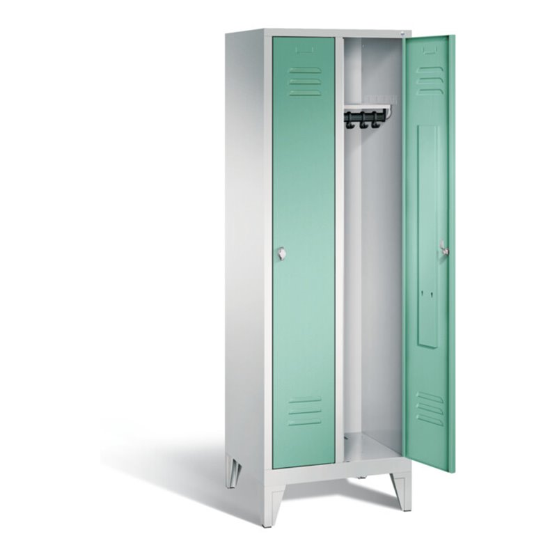 C+P Garderobenschrank Classic, H1850xB610xT500mm, Front Lichtgrün, Korpus Lichtgrau (8010-20)