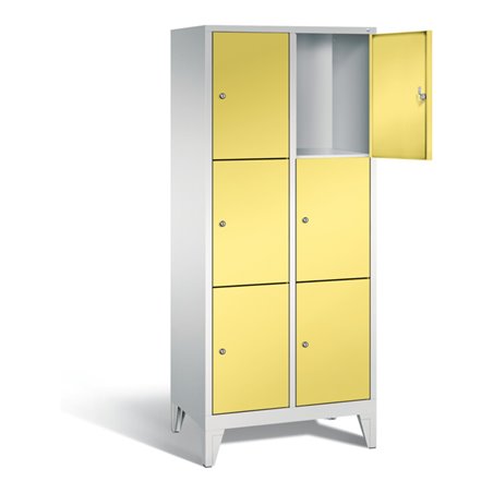 C+P Garderobenschrank Classic, H1850xB810xT500mm, Front Schwefelgelb, Korpus Lichtgrau (8010-223)