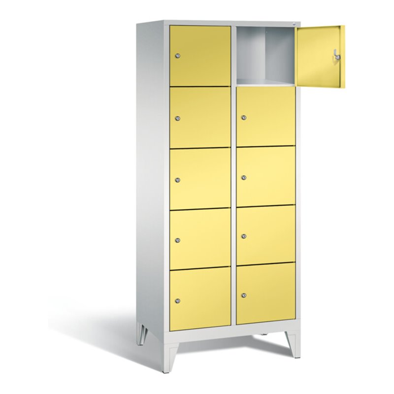 C+P Garderobenschrank Classic, H1850xB810xT500mm, Front Schwefelgelb, Korpus Lichtgrau (8010-225)