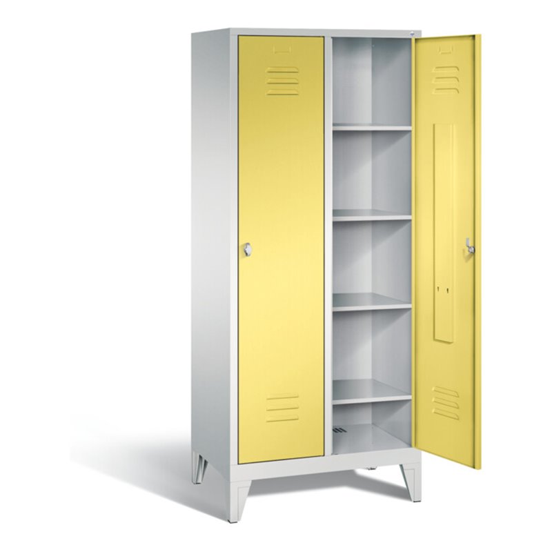 C+P Wäsche-Spind Classic, H1850xB810xT500mm, Front Schwefelgelb, Korpus Lichtgrau (8010-22B)