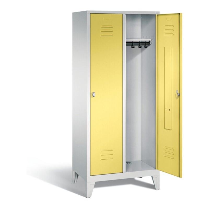 C+P Garderobenschrank Classic, H1850xB810xT500mm, Front Schwefelgelb, Korpus Lichtgrau (8010-22)
