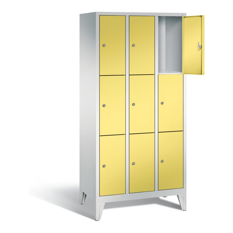 C+P Garderobenschrank Classic, H1850xB900xT500mm, Front Schwefelgelb, Korpus Lichtgrau (8010-303)