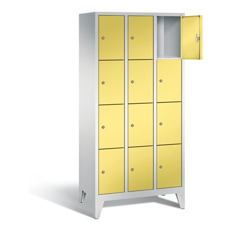 C+P Garderobenschrank Classic, H1850xB900xT500mm, Front Schwefelgelb, Korpus Lichtgrau (8010-304)