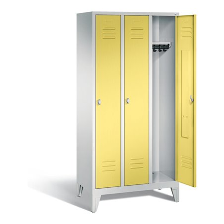 C+P Garderobenschrank Classic, H1850xB900xT500mm, Front Schwefelgelb, Korpus Lichtgrau (8010-30)