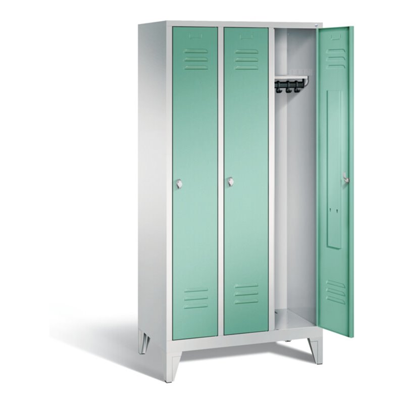 C+P Garderobenschrank Classic, H1850xB900xT500mm, Front Lichtgrün, Korpus Lichtgrau (8010-30)