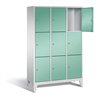C+P Garderobenschrank Classic, H1850xB1200xT500mm, Front Lichtgrün, Korpus Lichtgrau (8010-323)