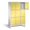 C+P Garderobenschrank Classic, H1850xB1200xT500mm, Front Schwefelgelb, Korpus Lichtgrau (8010-323)