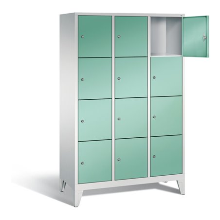 C+P Garderobenschrank Classic, H1850xB1200xT500mm, Front Lichtgrün, Korpus Lichtgrau (8010-324)