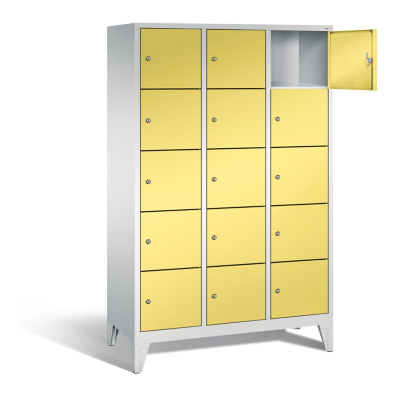 C+P Garderobenschrank Classic, H1850xB1200xT500mm, Front Schwefelgelb, Korpus Lichtgrau (8010-325)